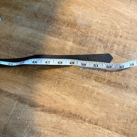 Black Leather Belt with Silver Chain Accents - Picture 5 of 5